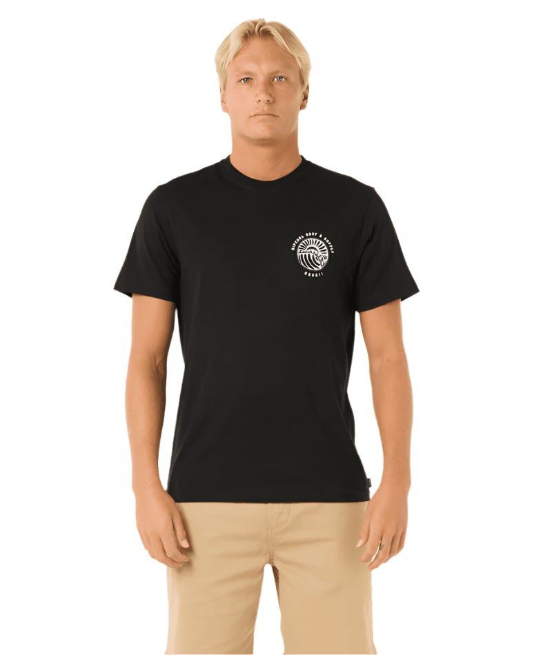 RIP CURL Sunsets Destination T-Shirt Hawaii Black Men's Short Sleeve T-Shirts Rip Curl 