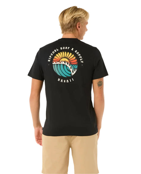 RIP CURL Sunsets Destination T-Shirt Hawaii Black Men's Short Sleeve T-Shirts Rip Curl 
