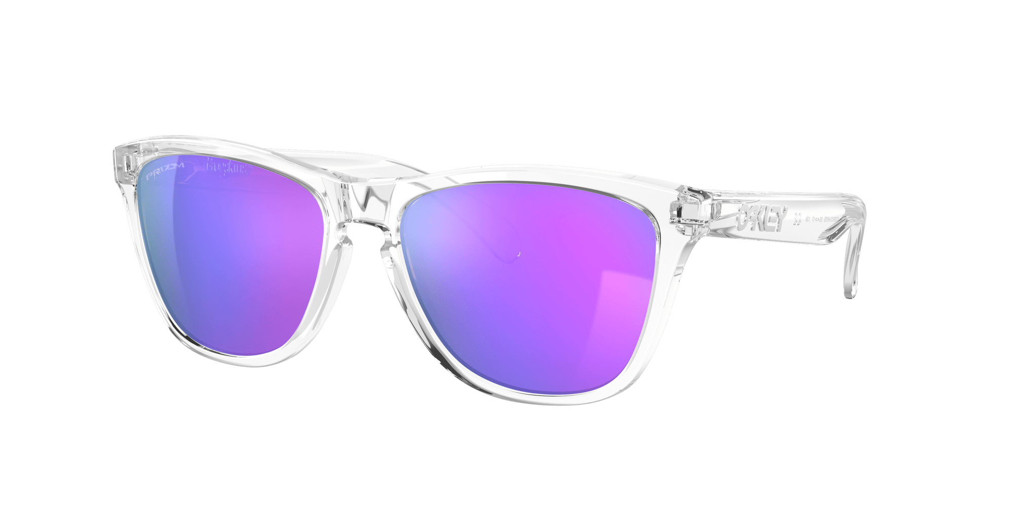 OAKLEY Frogskins Polished Clear - Prizm Violet Sunglasses Sunglasses Oakley 