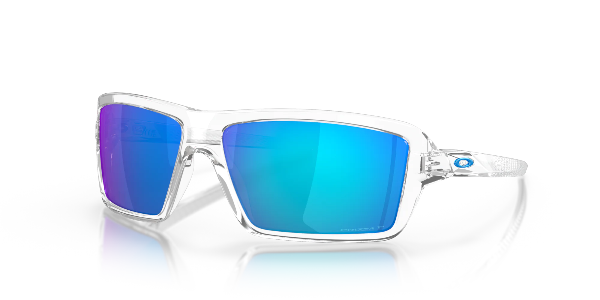 OAKLEY Cables Polished Clear - Prizm Sapphire Polarized Sunglasses Sunglasses Oakley 