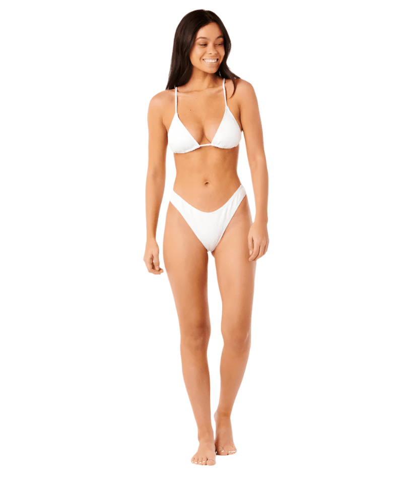 RIP CURL Women's Dusk Textured Tri Bikini Top White Women's Bikini Tops Rip Curl 