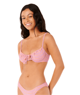 RIP CURL Women's Isles Plaid D-DD Balconette Purple Women's Bikini Tops Rip Curl 