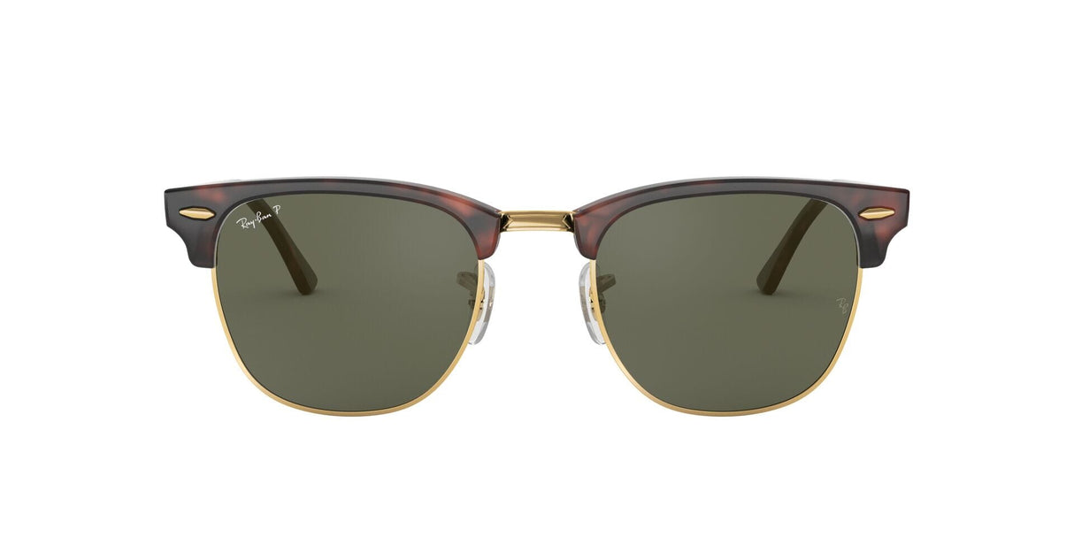 RAY-BAN Clubmaster Red Havana - Green Classic G-15 Polarized Sunglasses Sunglasses Ray-Ban 
