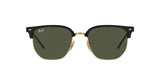 RAY-BAN New Clubmaster Polished Black On Arista Gold - Green Sunglasses Sunglasses Ray-Ban 
