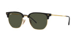 RAY-BAN New Clubmaster Polished Black On Arista Gold - Green Sunglasses Sunglasses Ray-Ban 