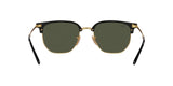 RAY-BAN New Clubmaster Polished Black On Arista Gold - Green Sunglasses Sunglasses Ray-Ban 