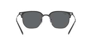 RAY-BAN New Clubmaster Polished Grey On Black - Grey Sunglasses Sunglasses Ray-Ban 