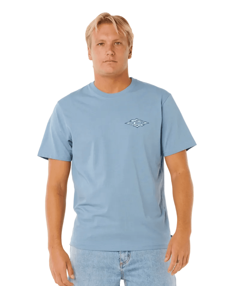 RIP CURL Hazey Days T-Shirt Faded Denim Men's Short Sleeve T-Shirts Rip Curl 