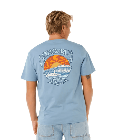 RIP CURL Hazey Days T-Shirt Faded Denim Men's Short Sleeve T-Shirts Rip Curl 