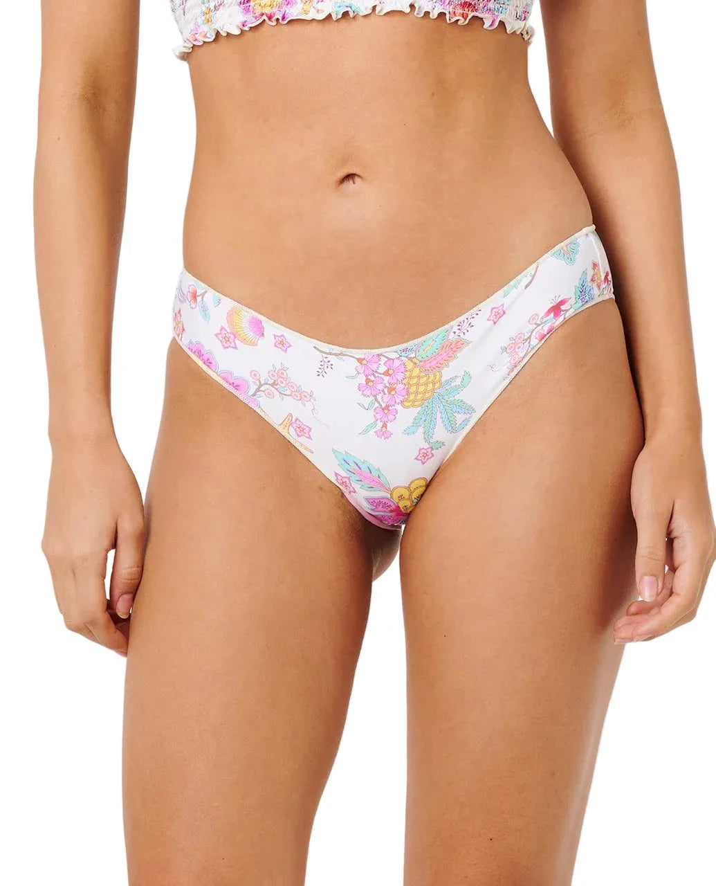 RIP CURL Women's Half Moon Bay Cheeky Hipster Bikini Bottom Bone Women's Bikini Bottoms Rip Curl 