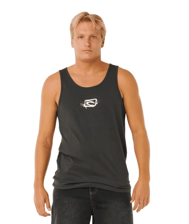 RIP CURL Medina Inner Visions Tank Top Washed Black Men's Tank Tops Rip Curl 
