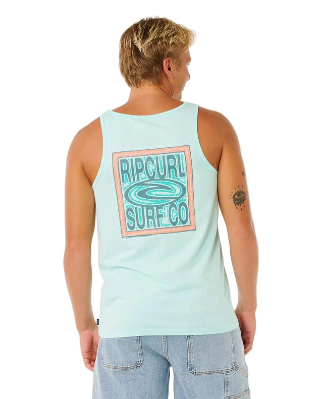 RIP CURL Trad Tank Top Light Aqua Men's Tank Tops Rip Curl 