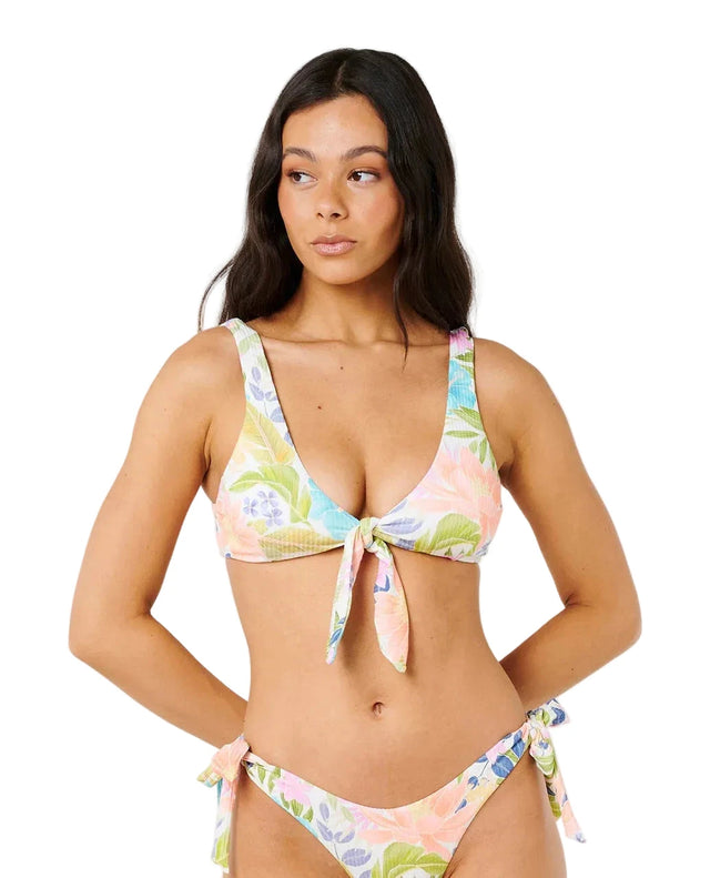 RIP CURL Women's Catalina Island Tie Front Crop Bikini Top Multico Women's Bikini Tops Rip Curl 