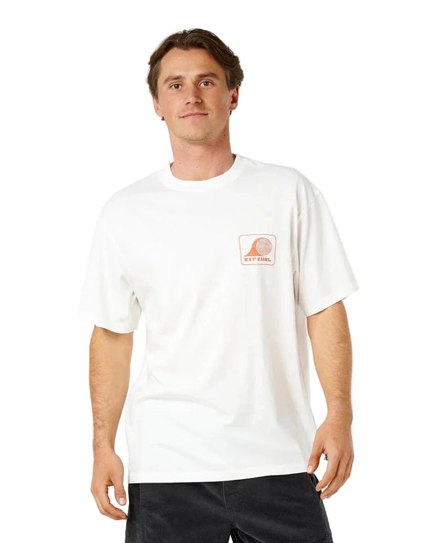 RIP CURL Artist Of The Search Rolling Waves T-Shirt Bone Men's Short Sleeve T-Shirts Rip Curl 