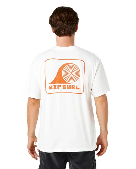 RIP CURL Artist Of The Search Rolling Waves T-Shirt Bone Men's Short Sleeve T-Shirts Rip Curl 