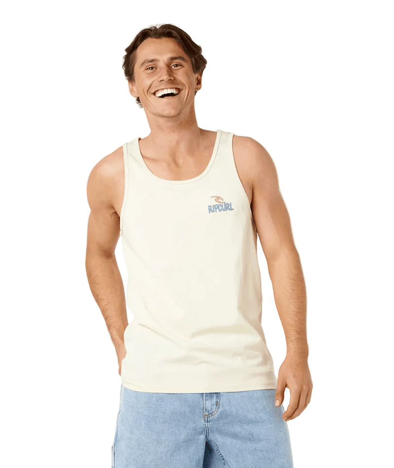 RIP CURL Shred Til' Dead Tank Top Lemon Ice Men's Tank Tops Rip Curl 