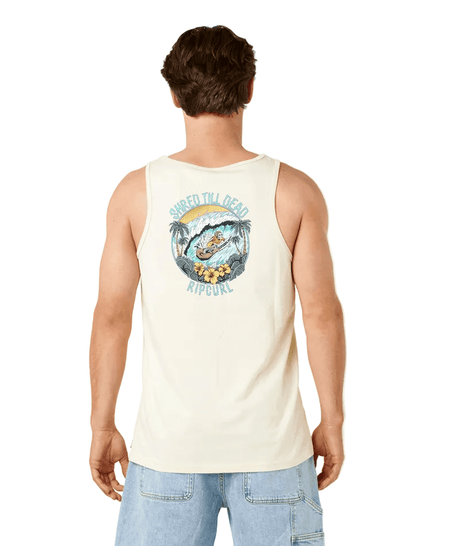 RIP CURL Shred Til' Dead Tank Top Lemon Ice Men's Tank Tops Rip Curl 