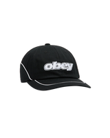 OBEY Rewind 6 Panel Velcroback Hat Black Men's Hats Obey 