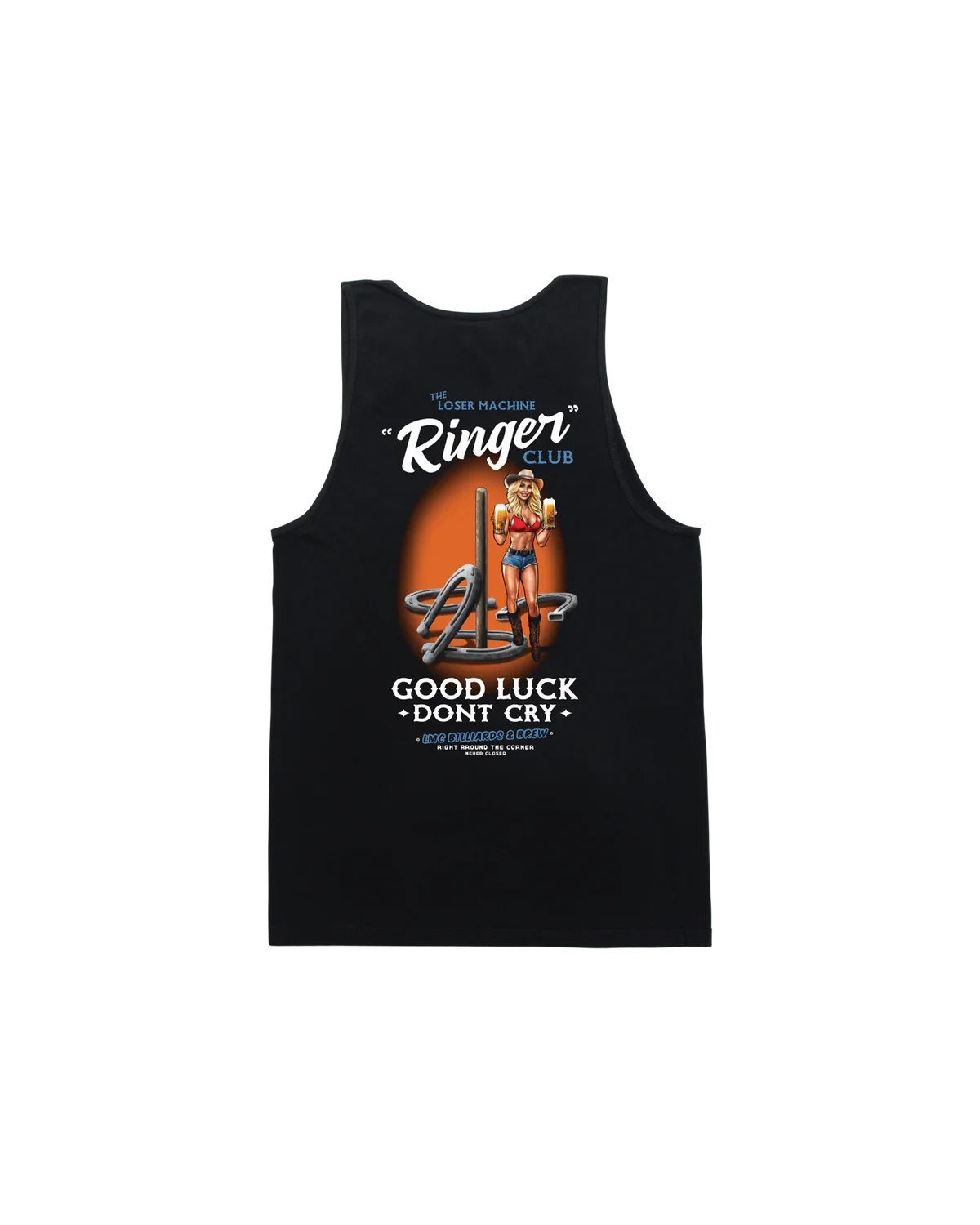 LOSER MACHINE Ringer Club Tank Top Black Men's Tank Tops Loser Machine 
