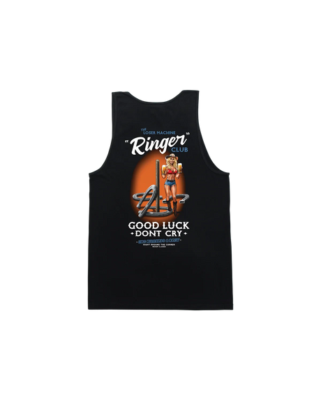 LOSER MACHINE Ringer Club Tank Top Black Men's Tank Tops Loser Machine 