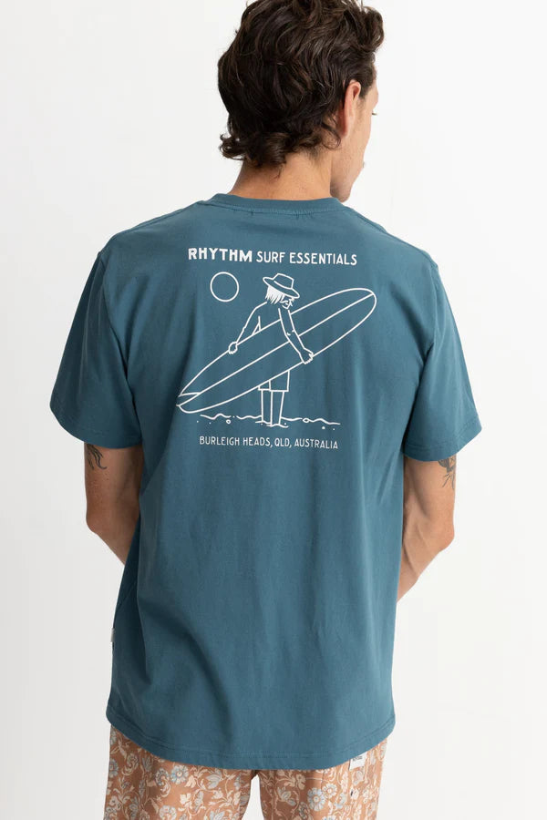 RHYTHM Lull Short Sleeve T-Shirt Teal Men's Short Sleeve T-Shirts Rhythm 