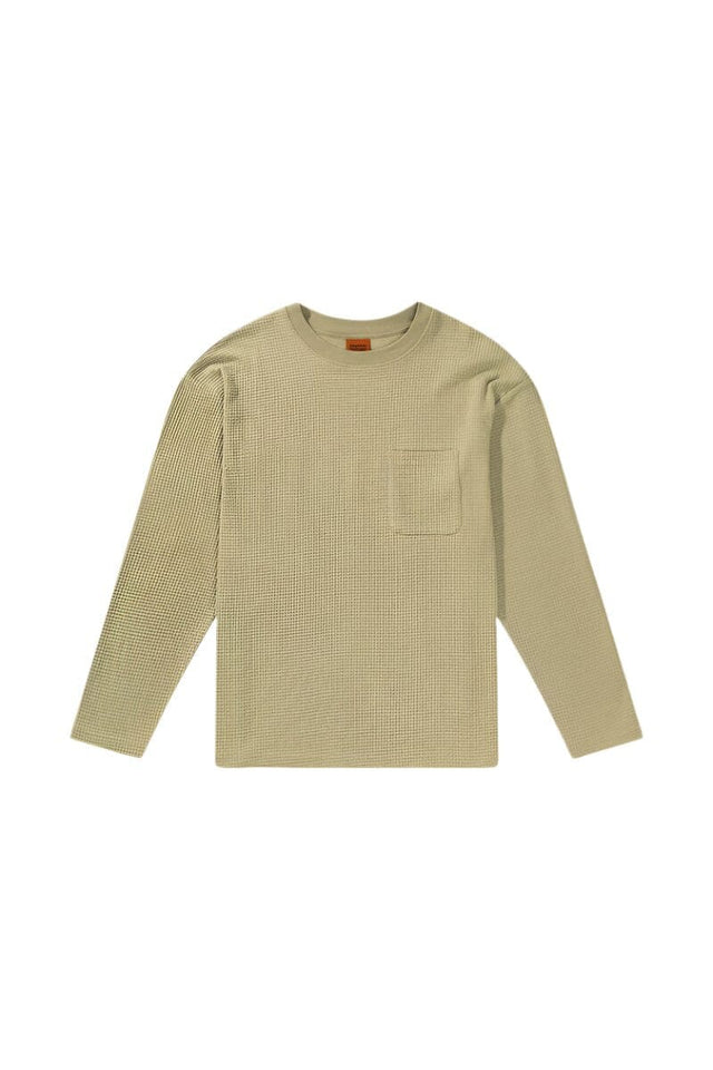 RHYTHM Vintage Waffle Long Sleeve T-Shirt Fatigue Men's Long Sleeve T-Shirts Rhythm 