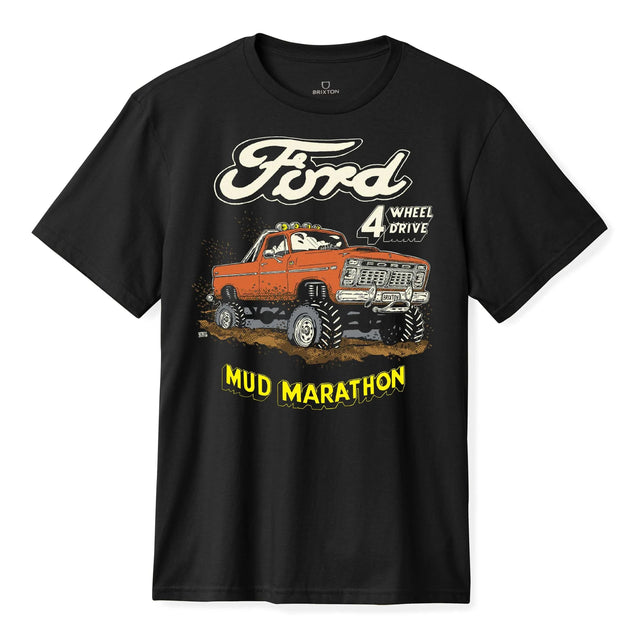 BRIXTON Ford Mud Marathon T-Shirt Burnt Rubber Men's Short Sleeve T-Shirts Brixton 