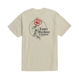 LOSER MACHINE Concrete Rose Stock T-Shirt Natural Men's Short Sleeve T-Shirts Loser Machine 