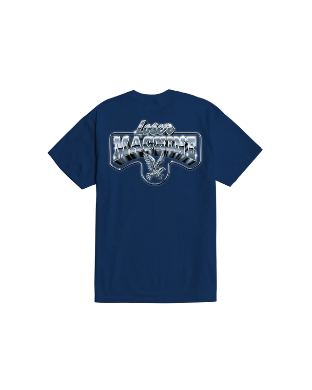 LOSER MACHINE American Chrome T-Shirt Navy Men's Short Sleeve T-Shirts Loser Machine 