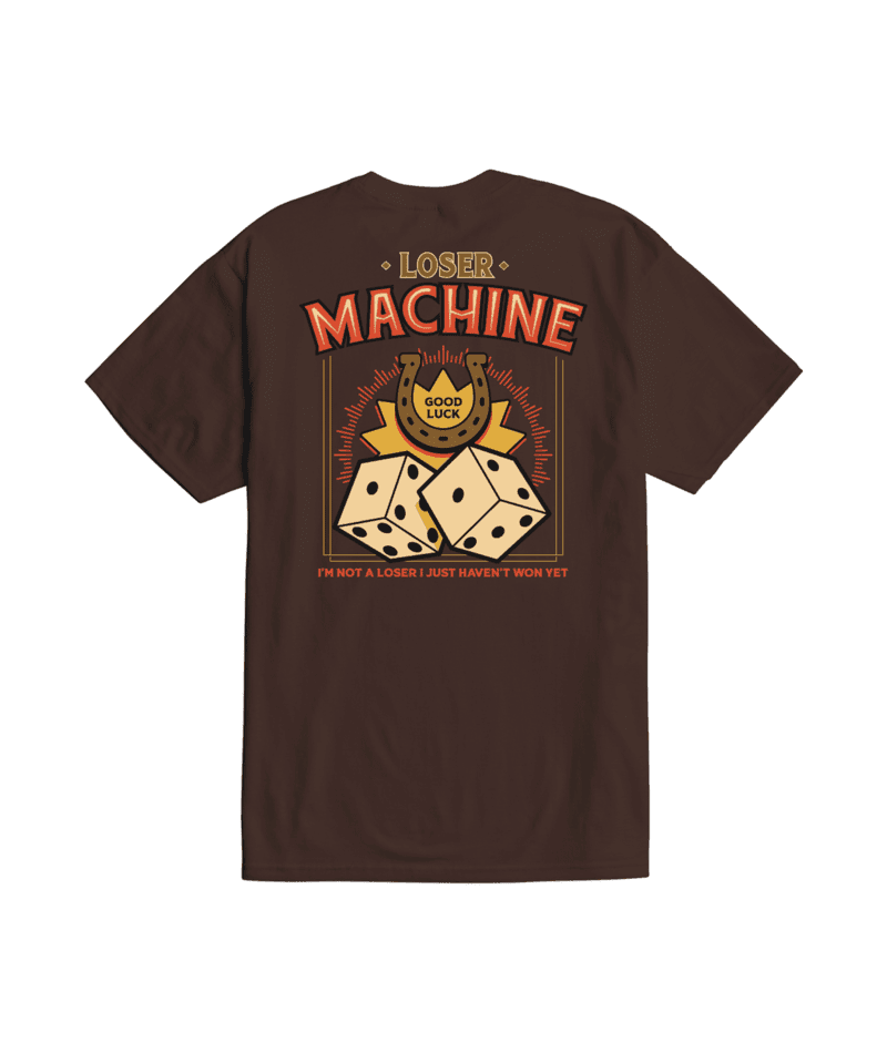LOSER MACHINE Gambling House T-Shirt Java Brown Men's Short Sleeve T-Shirts Loser Machine 