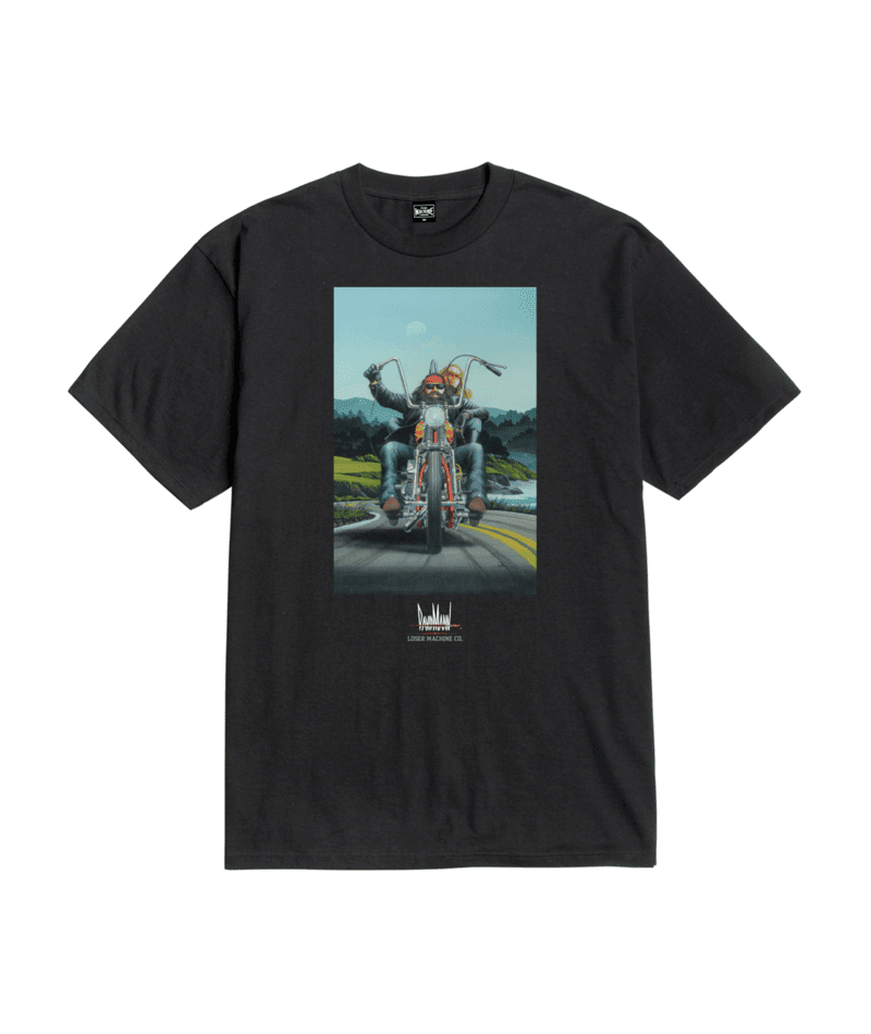 LOSER MACHINE Open Road T-Shirt Black Men's Short Sleeve T-Shirts Loser Machine 
