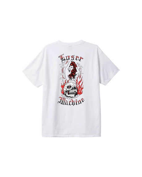 LOSER MACHINE Hypnotic T-Shirt White Enzyme Men's Short Sleeve T-Shirts Loser Machine 