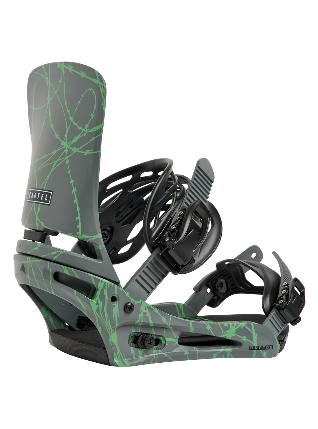 BURTON Cartel Snowboard Bindings Grey/Green Voltage 2027 Men's Snowboard Bindings Burton 