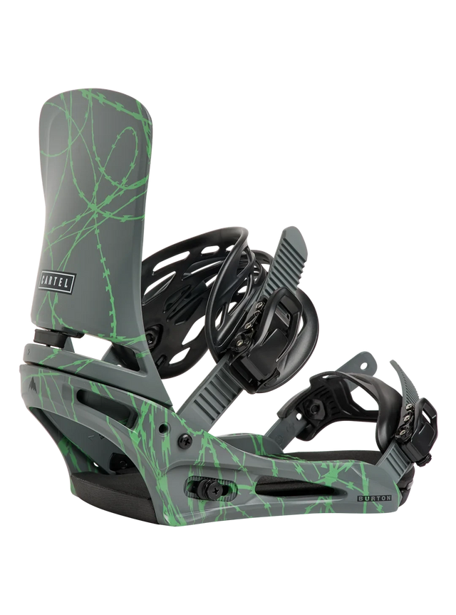 BURTON Cartel Snowboard Bindings Grey/Green Voltage 2027 Men's Snowboard Bindings Burton 
