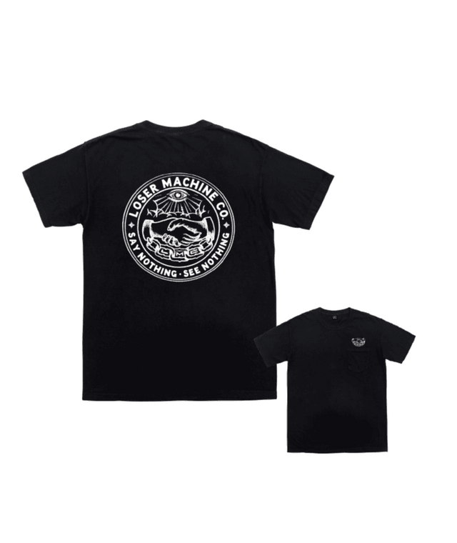 LOSER MACHINE Secret Society Pocket T-Shirt Black Men's Short Sleeve T-Shirts Loser Machine 