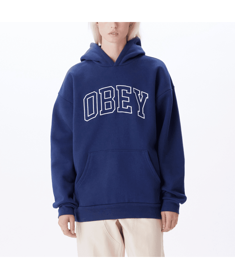 OBEY Institute Extra Heavy Pullover Hoodie Academy Navy Multi Men's Pullover Hoodies Obey 