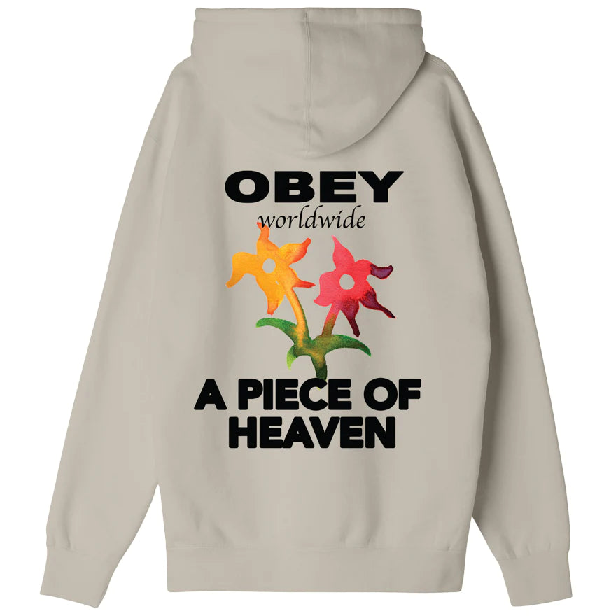 OBEY A Piece Of Heaven Pullover Hoodie Silver Grey Men's Pullover Hoodies Obey 