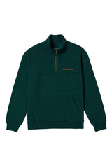 BRIXTON Embroidered Heavyweight Oversized Half Zip Deep Emerald Men's Crewnecks Brixton 