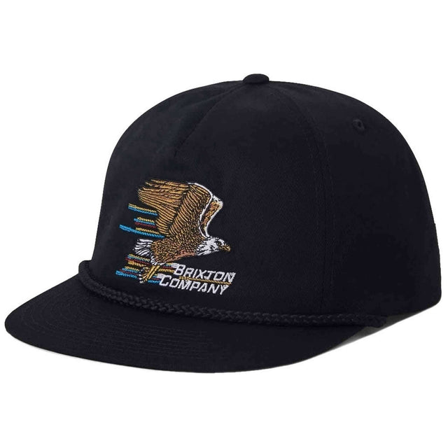 BRIXTON Free HP Snapback Hat Black Men's Hats Brixton 