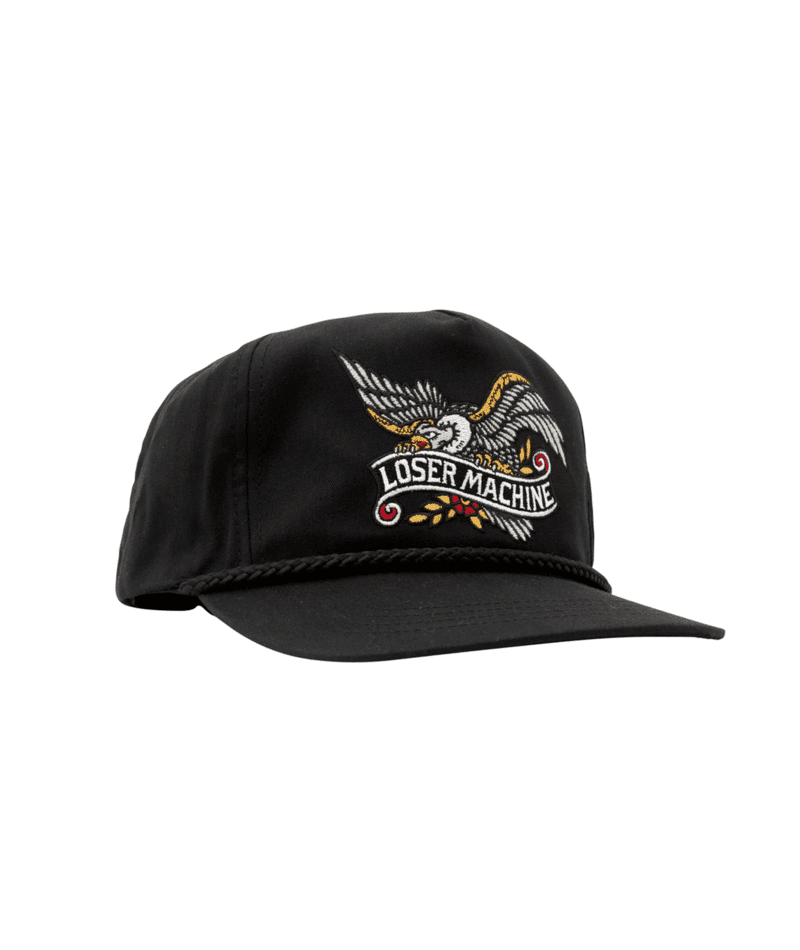 LOSER MACHINE Birdie Snapback Hat Black Men's Hats Loser Machine 