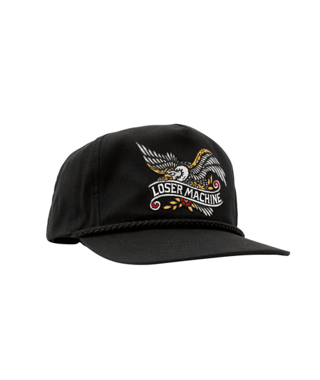 LOSER MACHINE Birdie Snapback Hat Black Men's Hats Loser Machine 