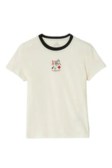 BRIXTON Women's Aces Fitted Crew T-Shirt Off White/Black Women's Short Sleeve T-Shirts Brixton 