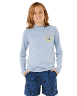 RIP CURL Boys' Shred Shaka UPF Long Sleeve Rashguard Shirt Ice Blue Youth Rashguards Rip Curl 