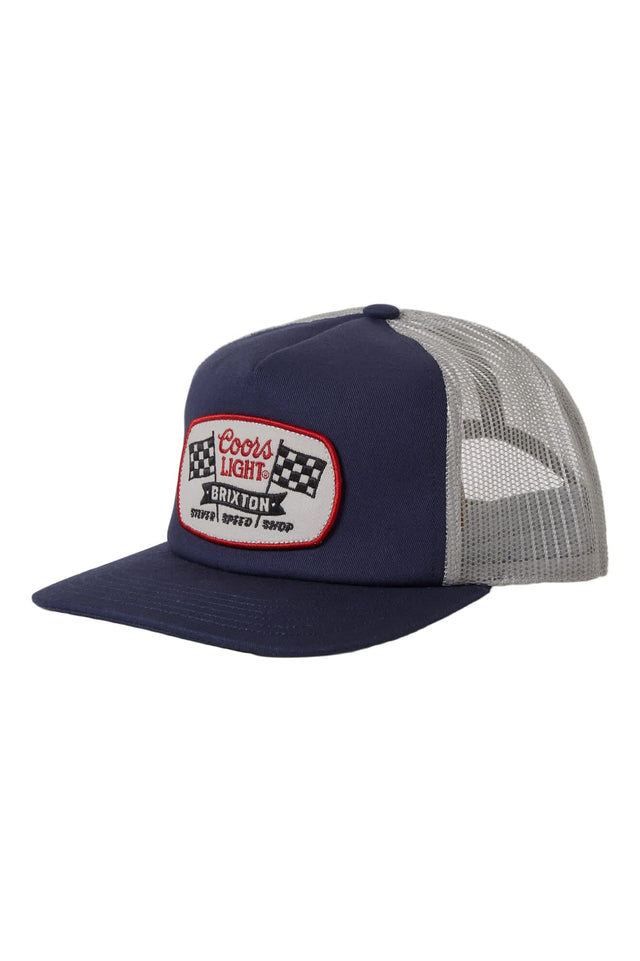 BRIXTON Coors Light Pit Stop Trucker Hat Coors Navy/Silver Men's Hats Brixton 