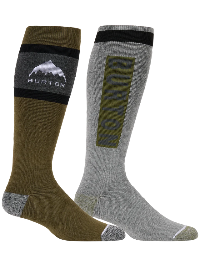BURTON Weekend Midweight 2 Pack Snow Socks Dried Moss Men's Snowboard Socks Burton 