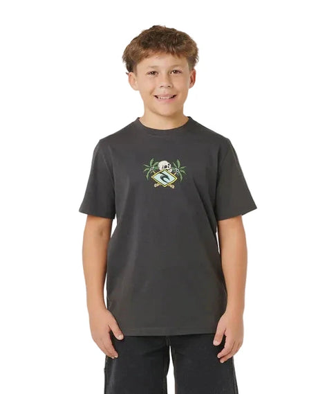 RIP CURL Boys Sunset Sesh T-Shirt Washed Black Boy's T-Shirts Rip Curl 
