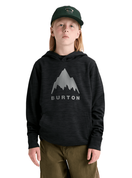 BURTON Kids Oak Pullover Hoodie True Black Heather Boy's Pullover Hoodies Burton 