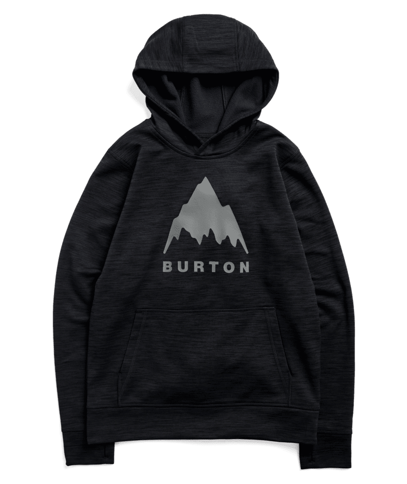 BURTON Kids Oak Pullover Hoodie True Black Heather Boy's Pullover Hoodies Burton 