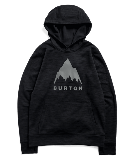 BURTON Kids Oak Pullover Hoodie True Black Heather Boy's Pullover Hoodies Burton 