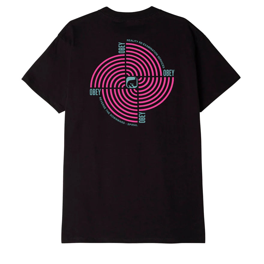 OBEY Downward Spiral T-Shirt Black Men's Short Sleeve T-Shirts Obey 
